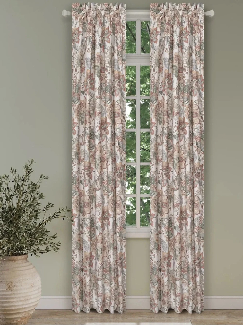 Royal Court Home Floral Pole Top Drapery Panels (41 x 84inch)